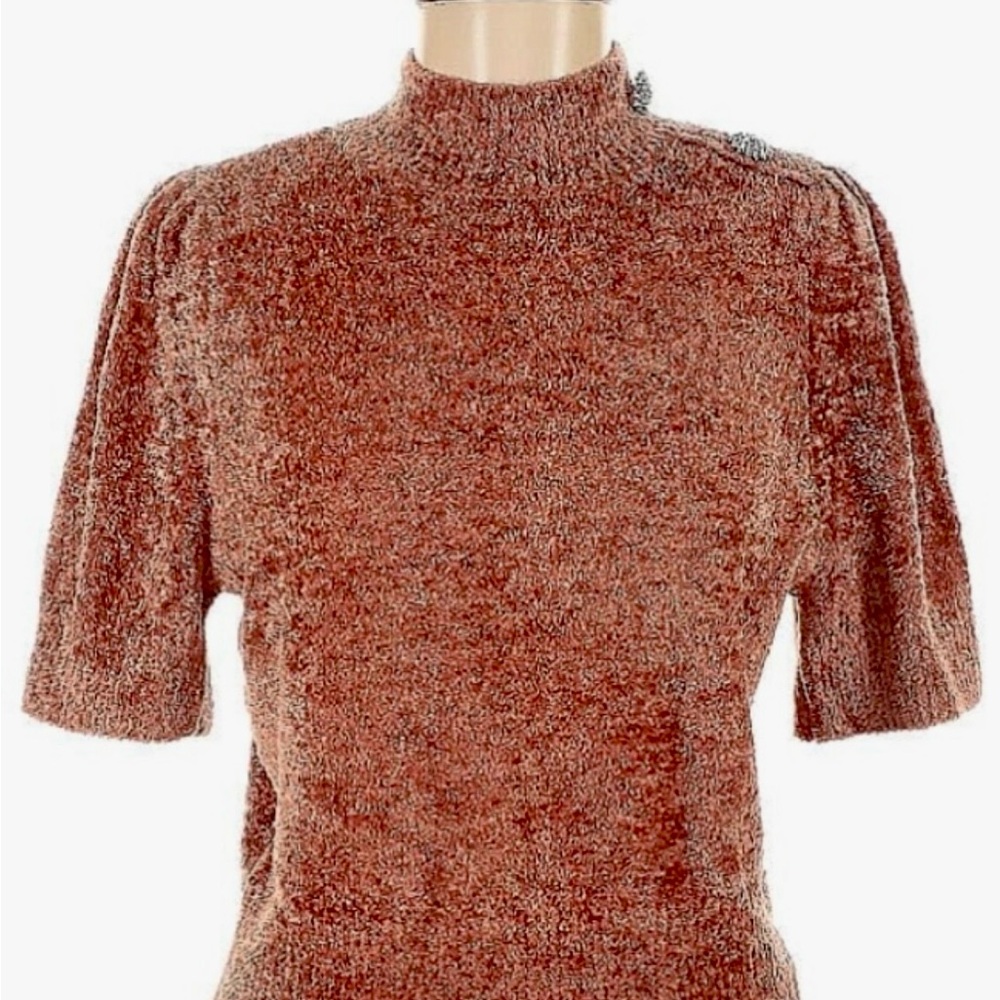 EXPRESS Rust Textured Short Sleeve Sweater